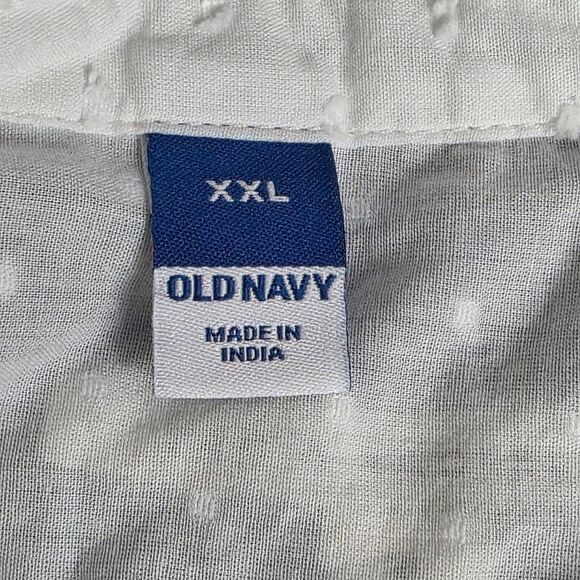 Old Navy XXL White Swiss Dot Button Front Blouse - Picture 5 of 7